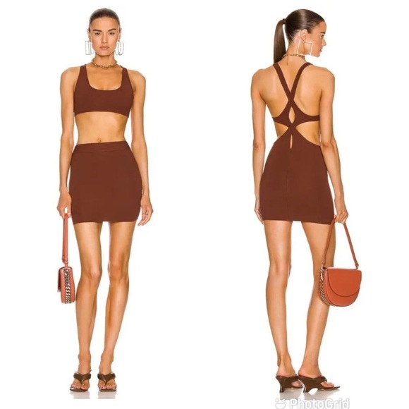 Zeynep Arcay Dresses & Skirts - ZEYNEP ARÇAY Chain Knit Mini Dress - Brown